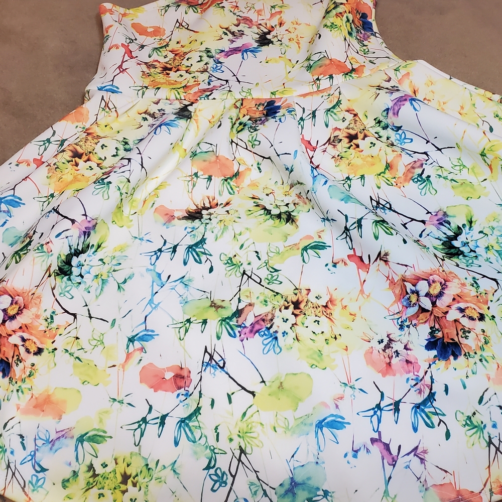 Women's Floral Fit And Flare Halter Dress Size Medium - Picture 5 of 9